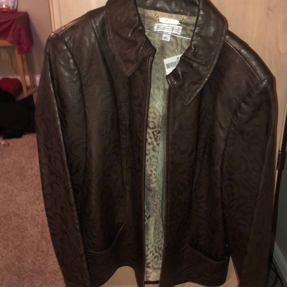 Lamb skin leather coat.